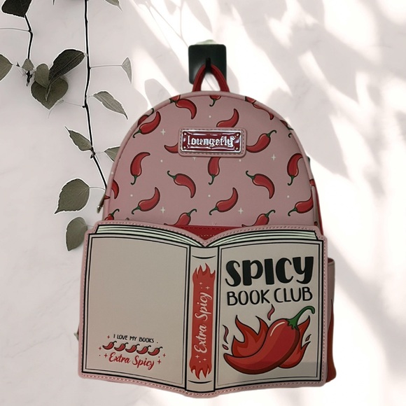 Loungefly Handbags - Loungefly Spicy Book Club Pink Chili Pepper Backpack